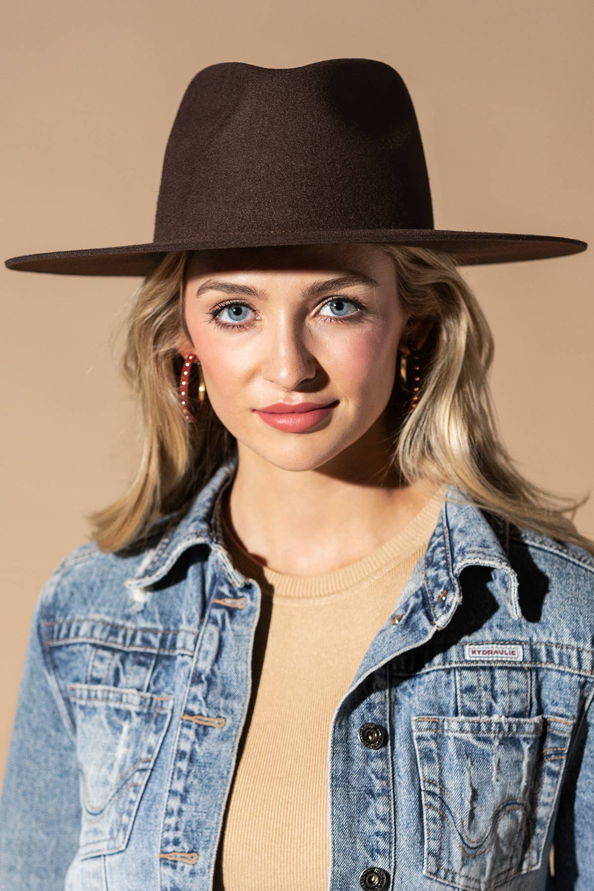 100% Australian Wool Teardrop Panama Hat-Blank  : Brown / OS