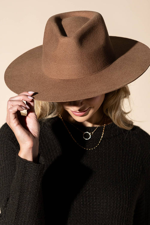 100% Australian Wool Teardrop Panama Hat-Blank  : HAZEL / OS