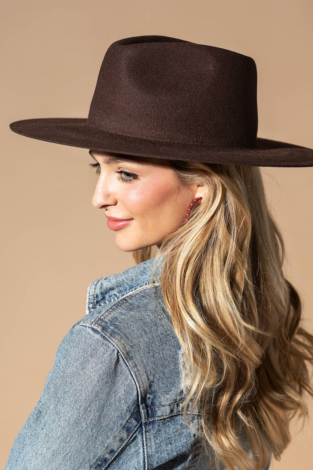100% Australian Wool Teardrop Panama Hat-Blank  : Brown / OS