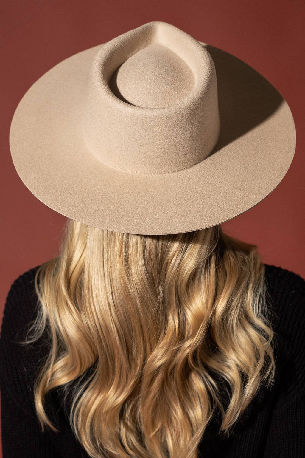 100% Australian Wool Wide Teardrop Panama Hat -Blank: MALT / OS